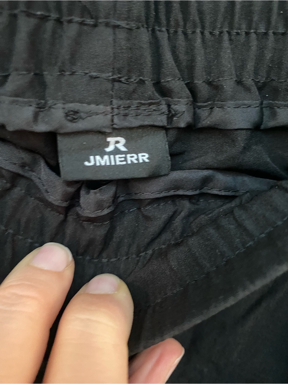 Men's Black Cargo Pants with Elastic Waist and Utility Pockets - Picture 5 of 9